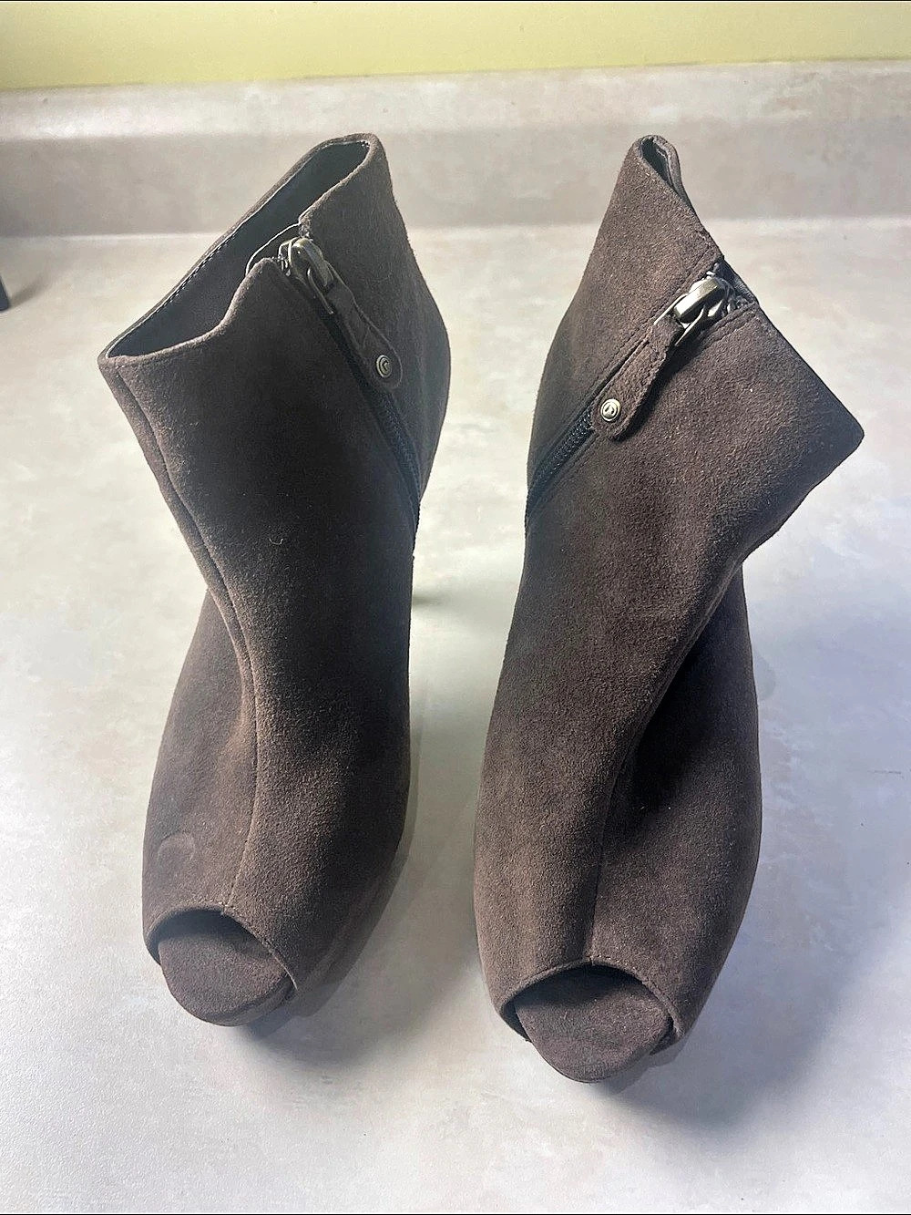 Rockport Peep Toe Heels Brown Leather Upper Size US 5